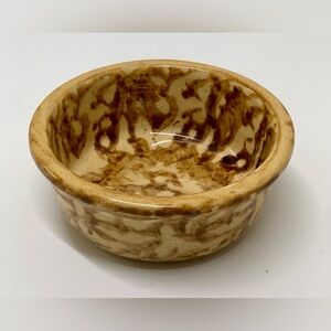 19th Century Antique American Rockingham Melt Glaze Spatter Spongeware Bowl